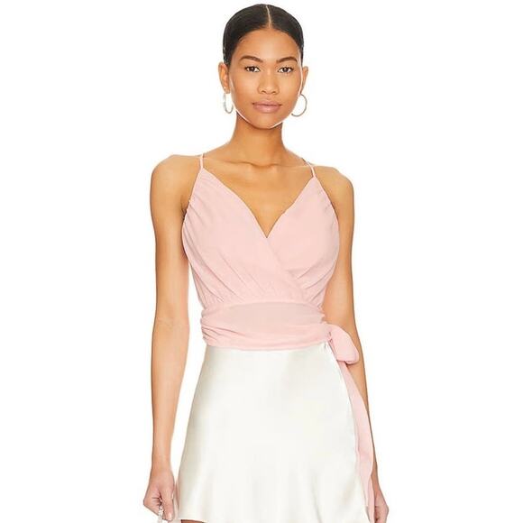 Lovers and Friends Caputo Top Pink Wrap women’s size small Revolve NWT - Picture 7 of 7